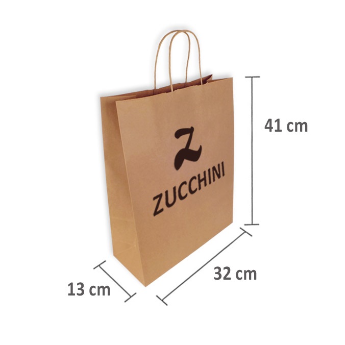 Bolsas de papel personalizadas 32 + 13 x 41 cm