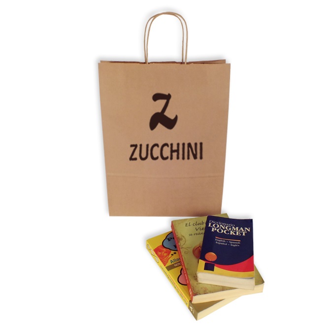 Bolsas de papel personalizadas 32 + 13 x 41 cm
