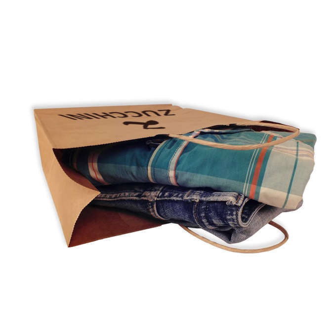 Bolsas de papel personalizadas 32 + 13 x 41 cm