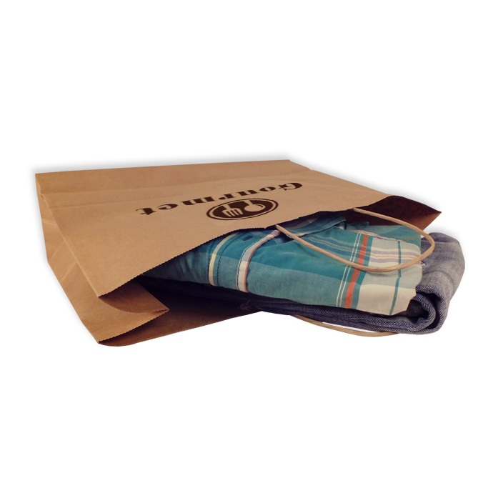 Bolsas de papel personalizadas 40 + 12 x 31 cm