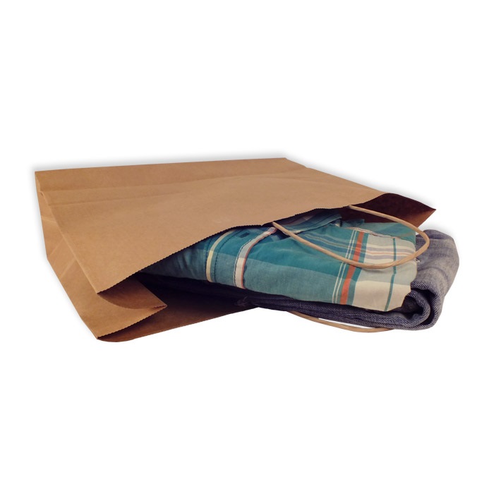 Bolsas Papel Kraft 40 + 12 x 31 cm