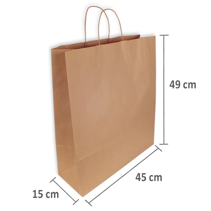 Bolsas Papel Kraft 45 + 15 x 49 cm