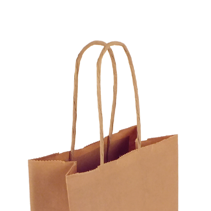 Bolsas de papel con asa rizada