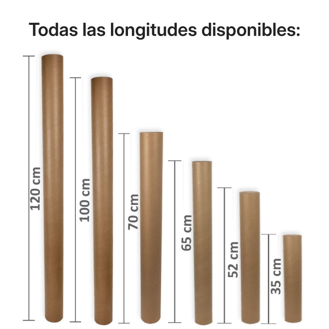 Tubo cartón 50 x 520 mm. Marrón 