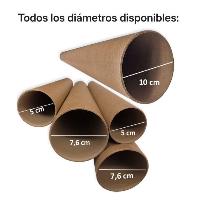 Tubo cartón 50 x 520 mm. Marrón 