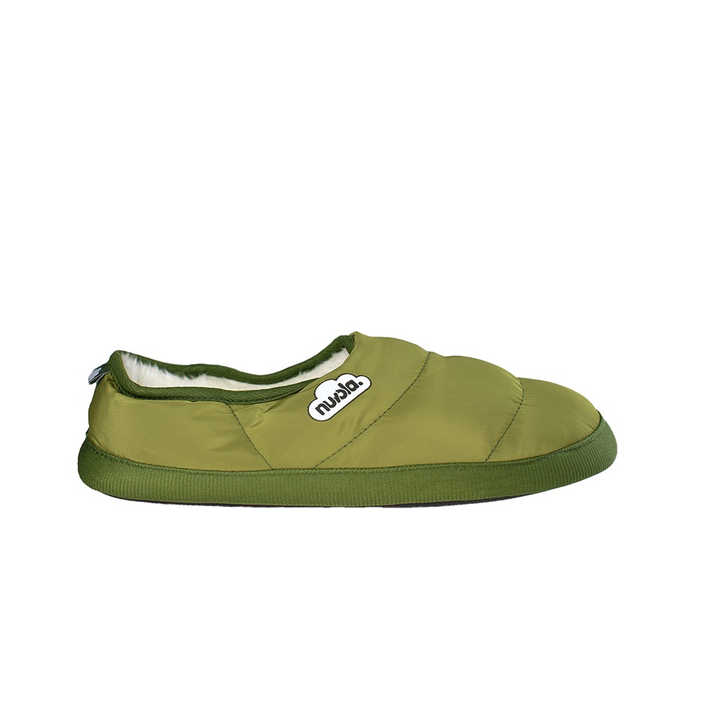 Pantuflas unisex Chill suela de goma, en color verde Nuvola