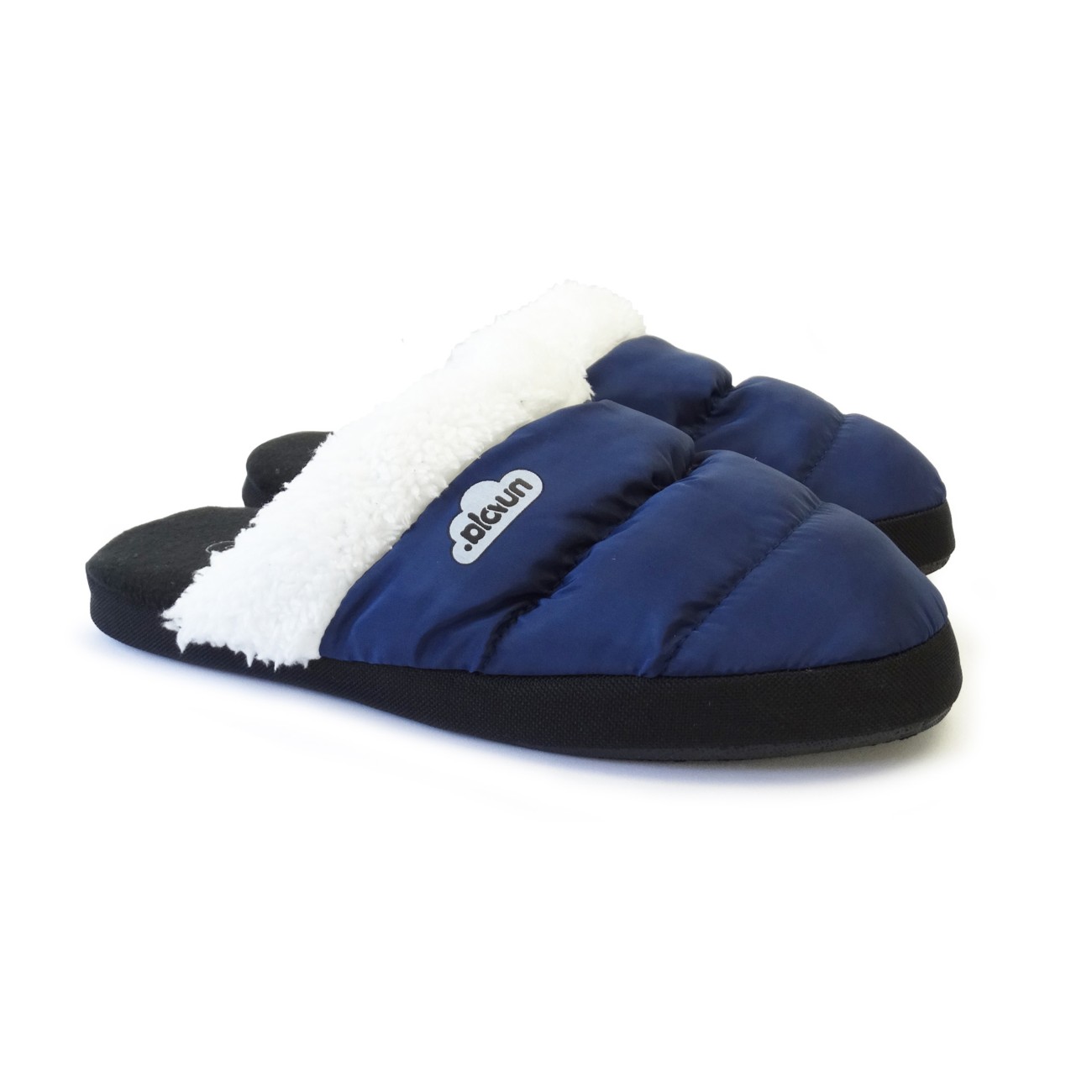 Zueco unisex Wolly con suela de goma, color azul Nuvola