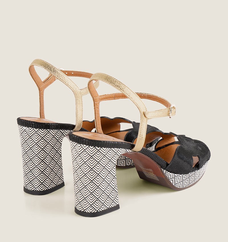 サンダル・ミュール CHIE MIHARA Women Sandals 414529 KELIS46 Black Chie Mihara Kelis 46. Women's 3⅝ inch platform black white