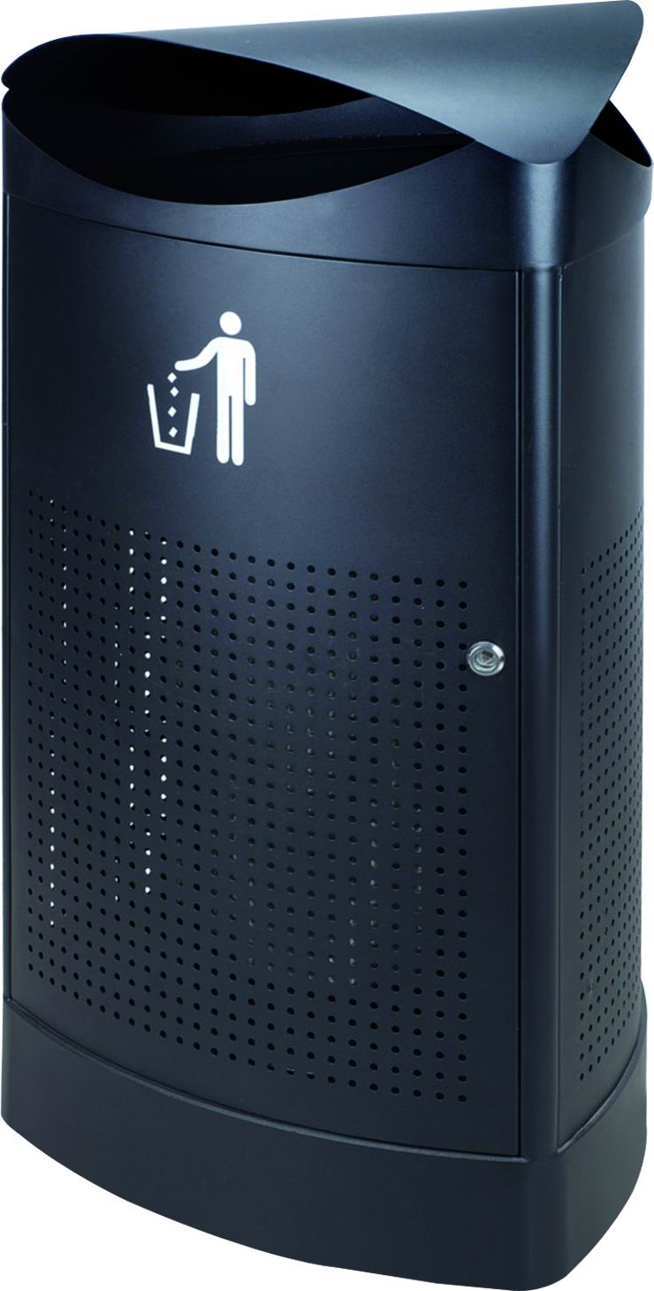 Papelera Angle 120L para exteriores acero - Suministros Industriales  Servitrapo, image size:740x1459