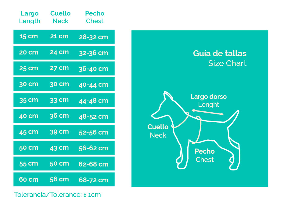 Guía de tallas sudadera
