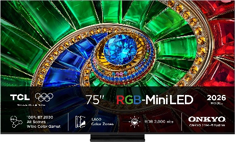 TCL RM7L 75RM7L Televisor 190,5 cm (75") 4K Ultra HD Smart TV Wifi Negro 2000 cd / m²