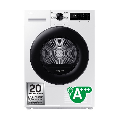 Samsung Secadora 9Kg con Inteligencia Artificial y SmartThings Clase A+++ Blanca DV90DG52A0AEEC