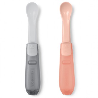 Easy Fold Travel Spoons - Grey/Coral