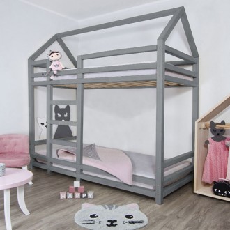 BUNK BED TWINY GREY RIGHT 120X200