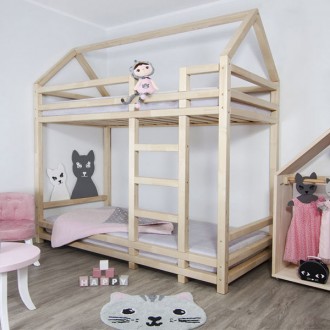 BUNK BED TWINY NATURAL  LEFT 120X200