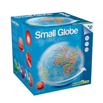 Mini revolving and illuminated world globe in french