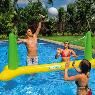 Inflatable volleyball set for pool