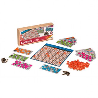 Lotto tombola 48 grids with wooden box
