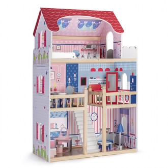 DOLL HOUSE WITH 14PC FURNITURE