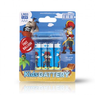4 alkaline batteries AAA LR03  pirates
