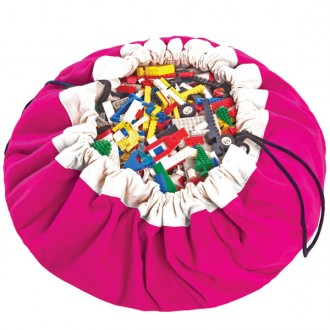 Fuchsia Toy storage bag and play mat 2 in 1