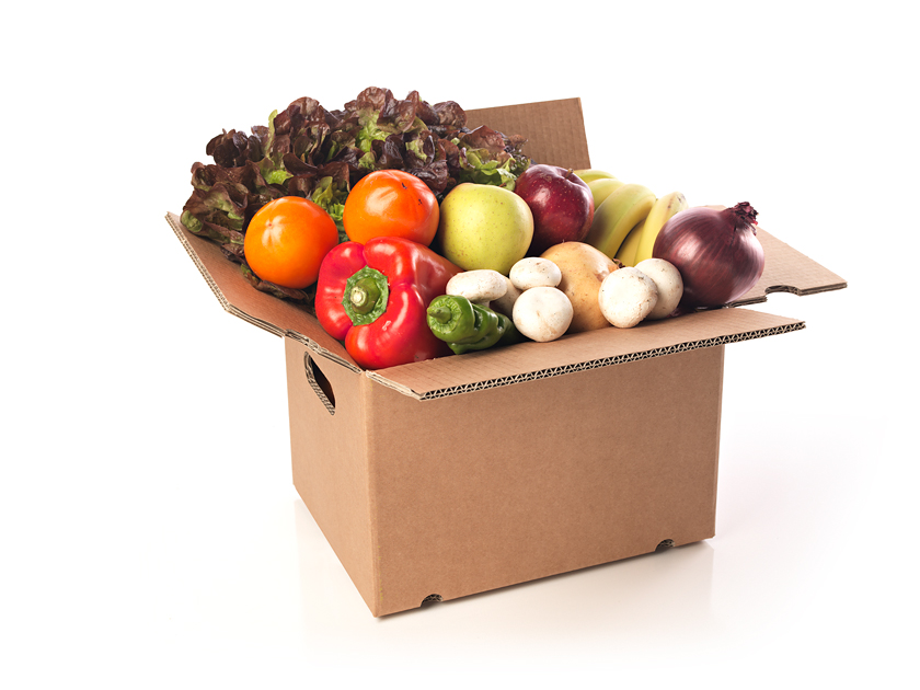Caja de cartón para transportar fruta