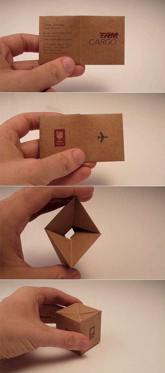 tarjeta de visita con forma de caja