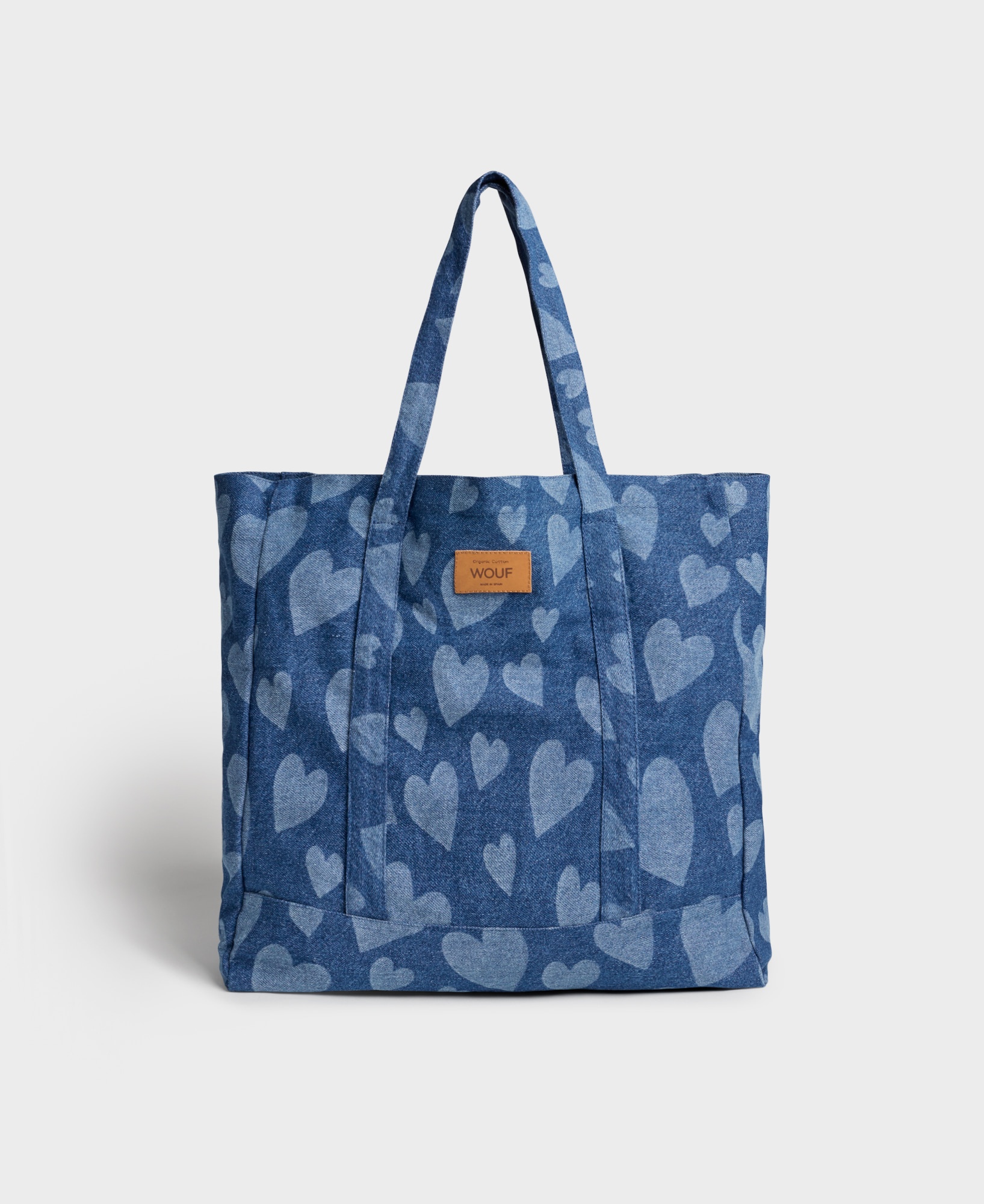 Organic denim tote bag