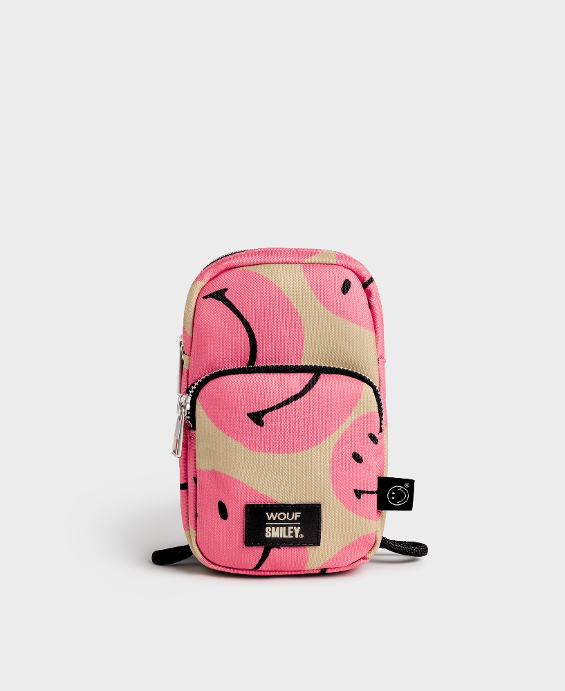 Smiley® Pink Crossbody Phone Bag